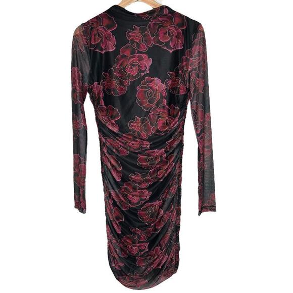 New Women’s BCBGeneration Printed Mesh Ruched Mini Dress Size 8 - Picture 5 of 8